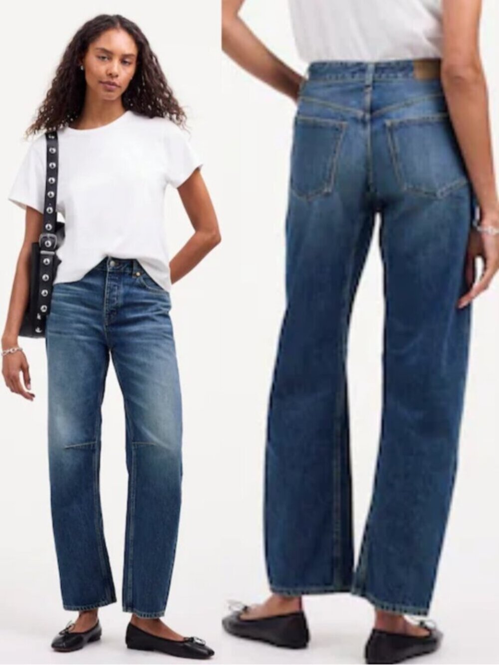 Madewell Darted Barrel Jeans in Medium Blue